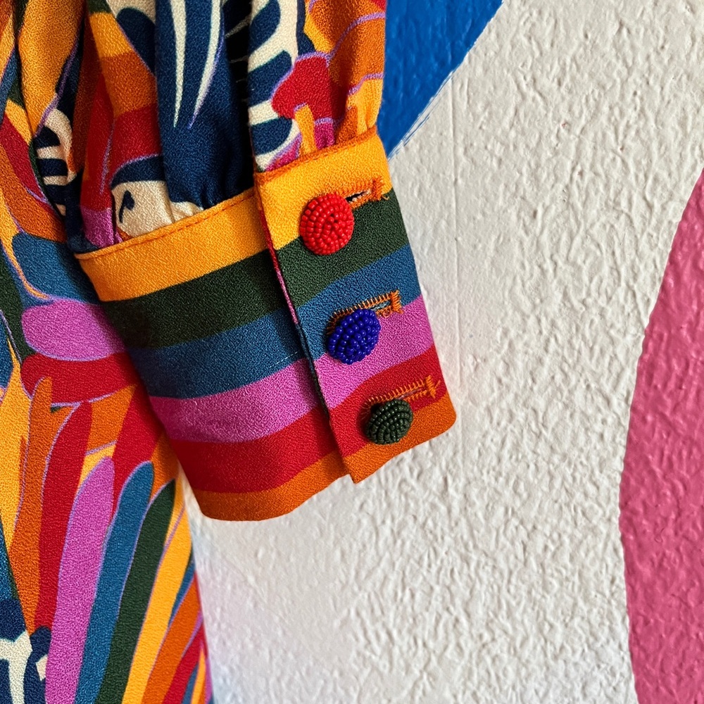 Farm Rio rainbow toucan wrap dress - Picture 4 of 5